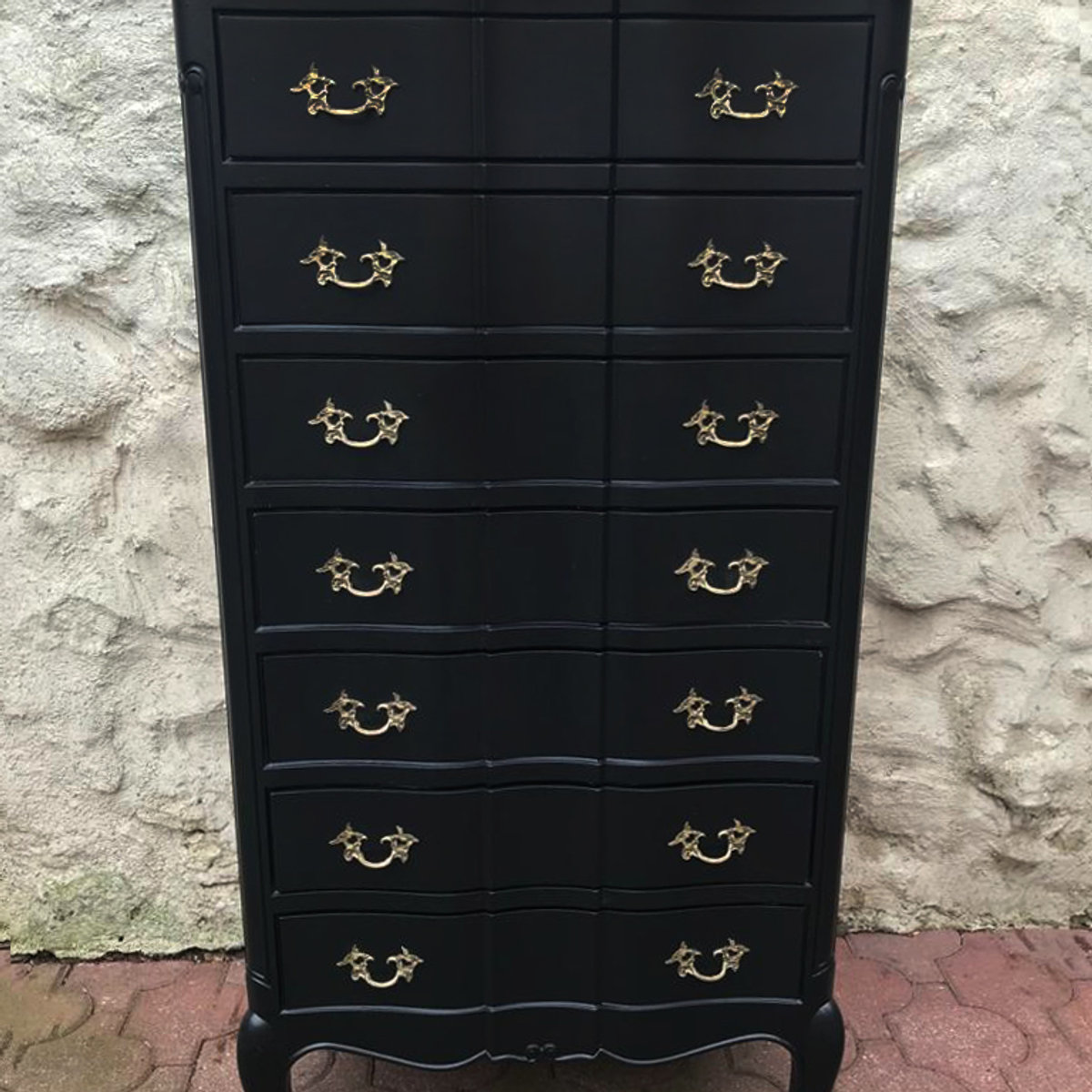 Semainier Arbalète de Style Louis XV Noir - ALBEN168
