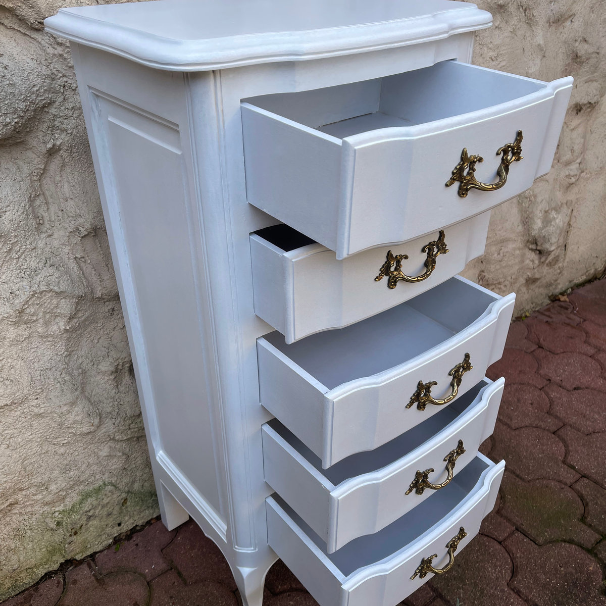 Joli Chiffonnier de Style Louis XV Blanc - ALBEN168