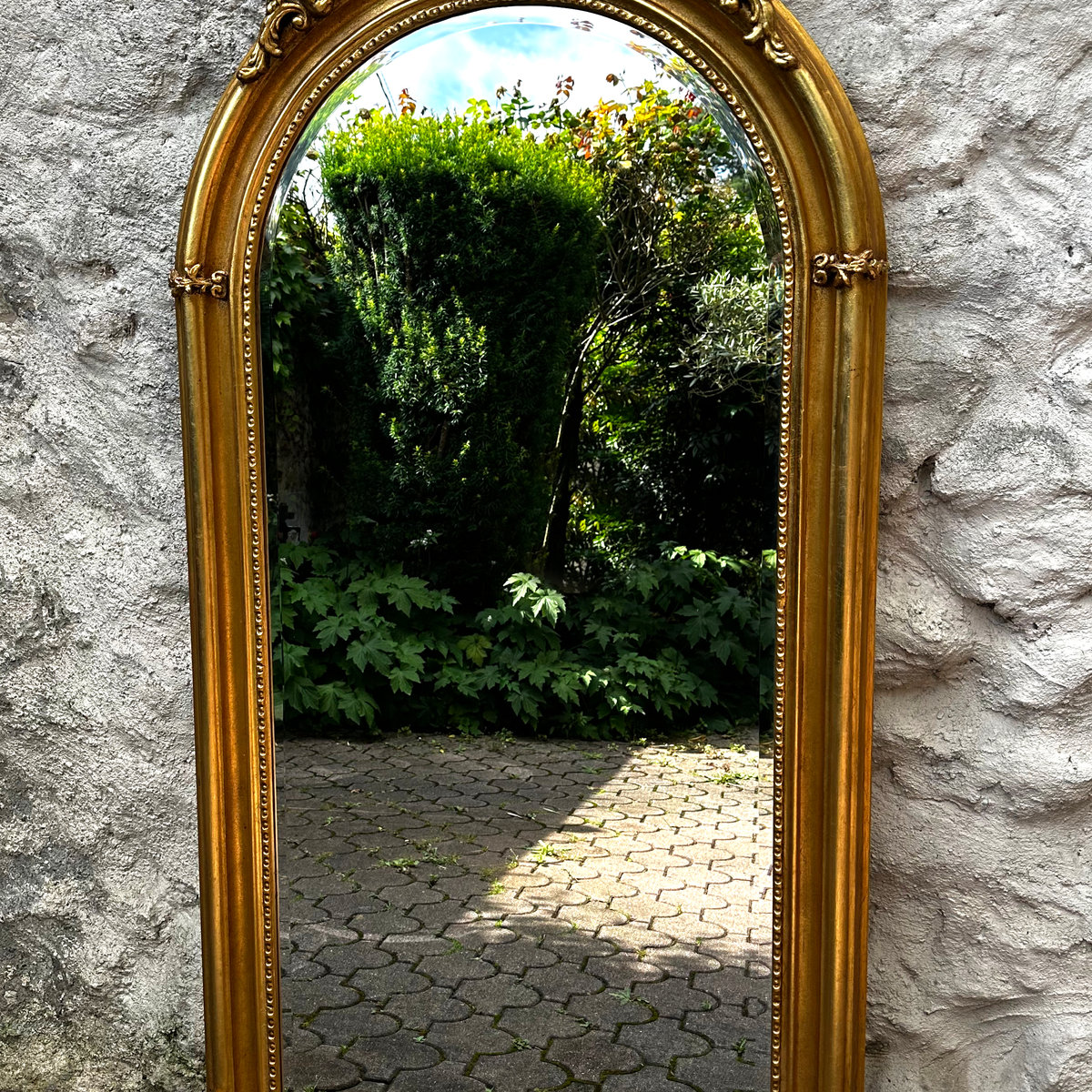 Magnifique Miroir Trumeau Biseauté de Style Louis XV Doré - ALBEN168